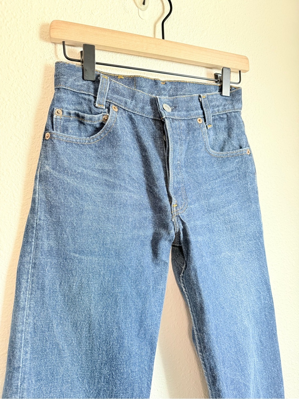 Vintage 1985 Made in USA Levi’s 701 Student Fit Student 501s Dark Wash - Picture 7 of 12